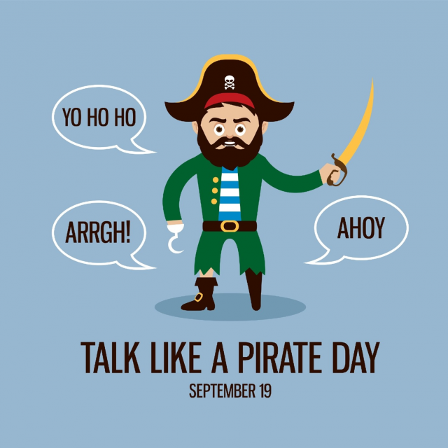 September 19th is Talk Like a Pirate Day!